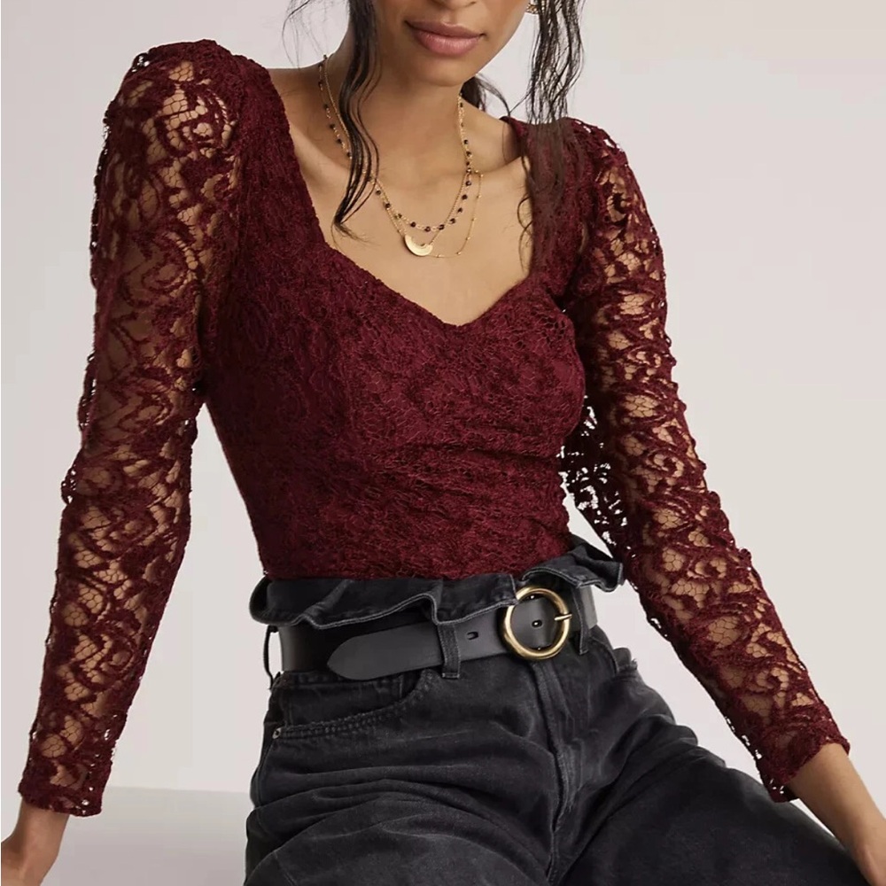 Anthropologie Sweetheart Lace Blouse